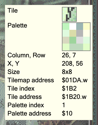 Tile with incorret colours in the Mesen tile map debugger